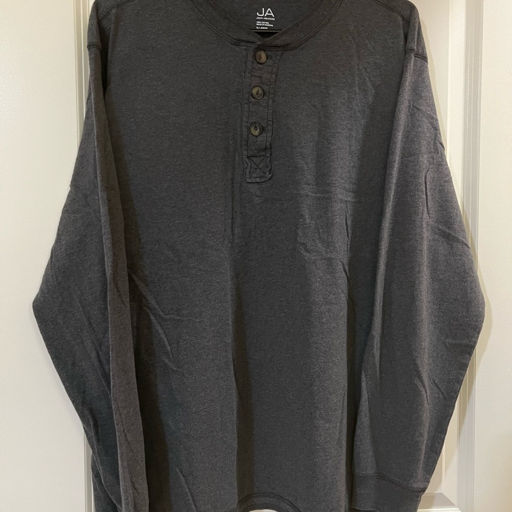 John Ashford Charcoal Long Sleeve Henley